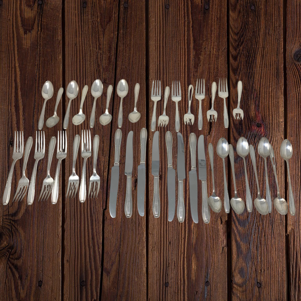 Vintage Lot 40 Pc Harmony House Serenade AA+ Silverplate Flatware Sears Svc 8